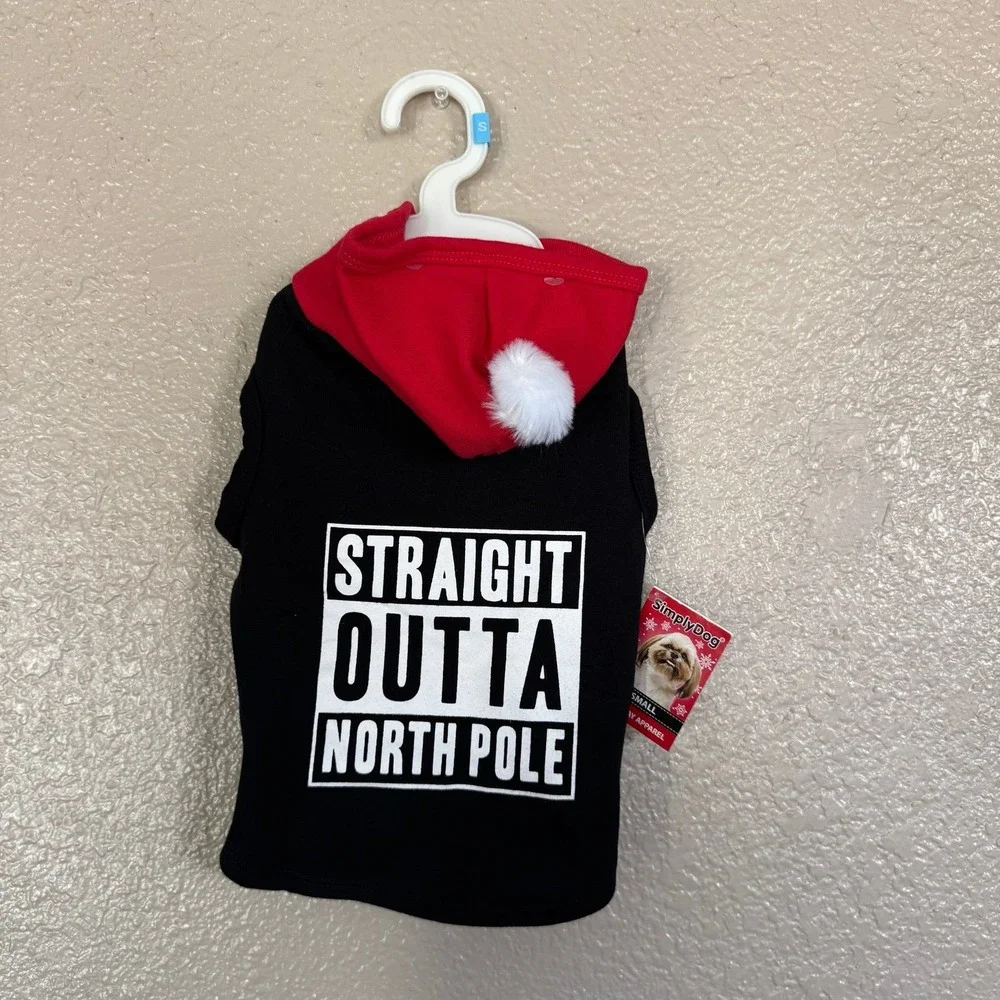 SimplyDog Size SMALL‎ dog Sweatshirt Straight Outta North Pole NWT